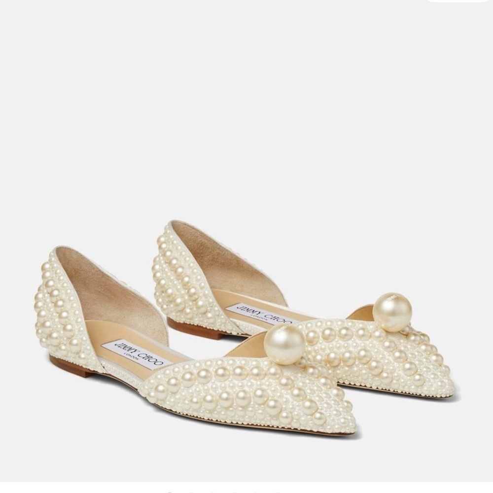 Jimmy Choo Sabine Pearl Flat Sandals